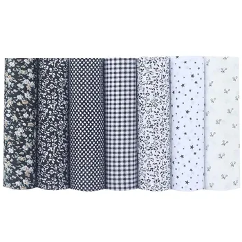 

7PC Cotton Craft Fabric Bundle Patchwork Squares Quilting Sewing Patchwork DIY Material Set Fabric Face Cover Mask Accessories