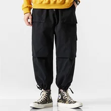 Мужские брюки-карго, уличная Мужская плюшевая Повседневная серия, одноцветные леггинсы, комбинезоны, большие удобные штаны, повседневные спортивные штаны для мужчин