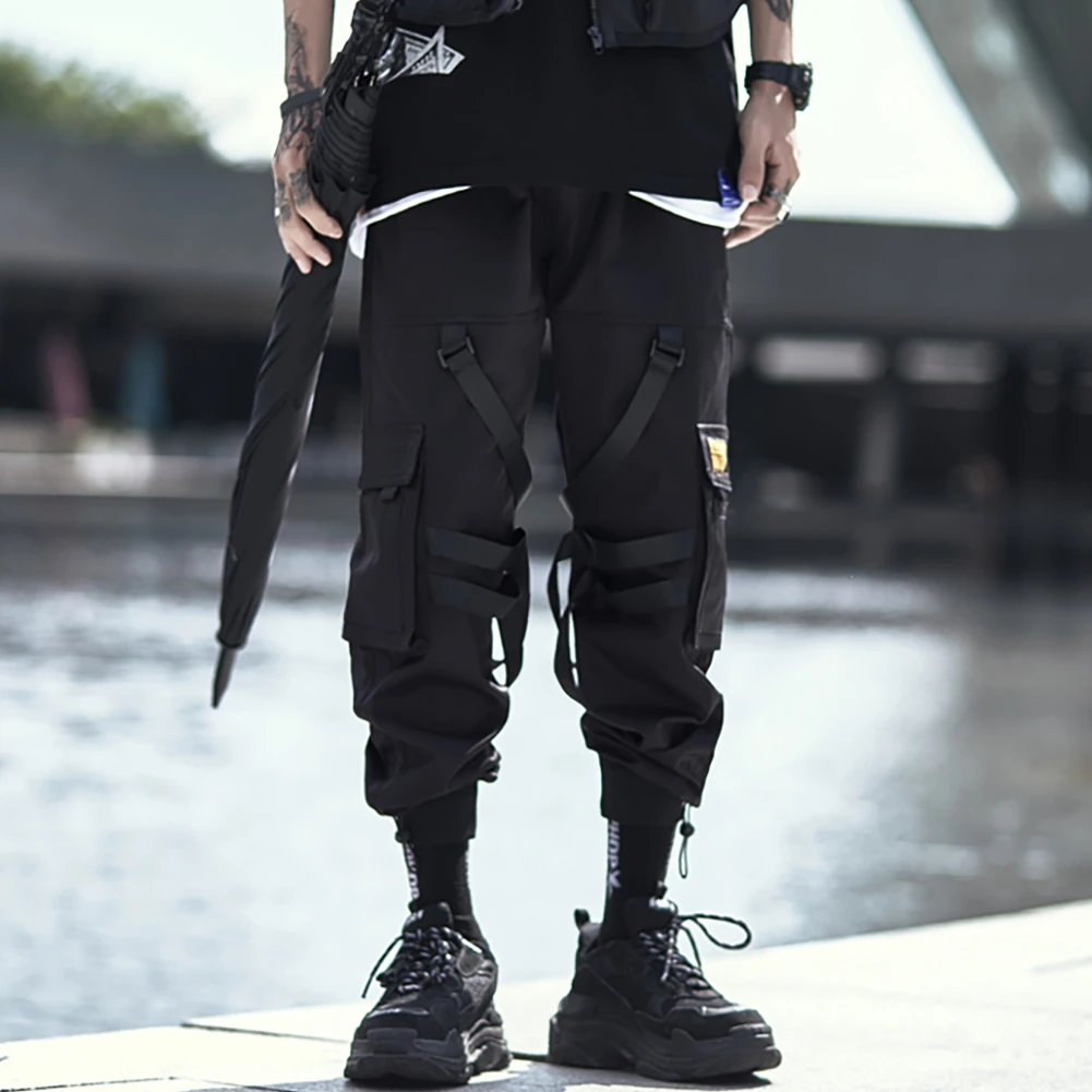Techwear Cargo Pants Men Pockets 2020 Autumn Black Function Pants New ...