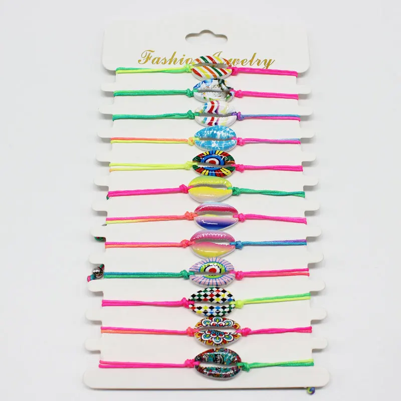 

Wish Card Fashion Cowrie Shell Bracelets Set For Women Bohemian Summer Beach Bracelet 2019 Hot Sale Handmade Jewelry Gift NE89
