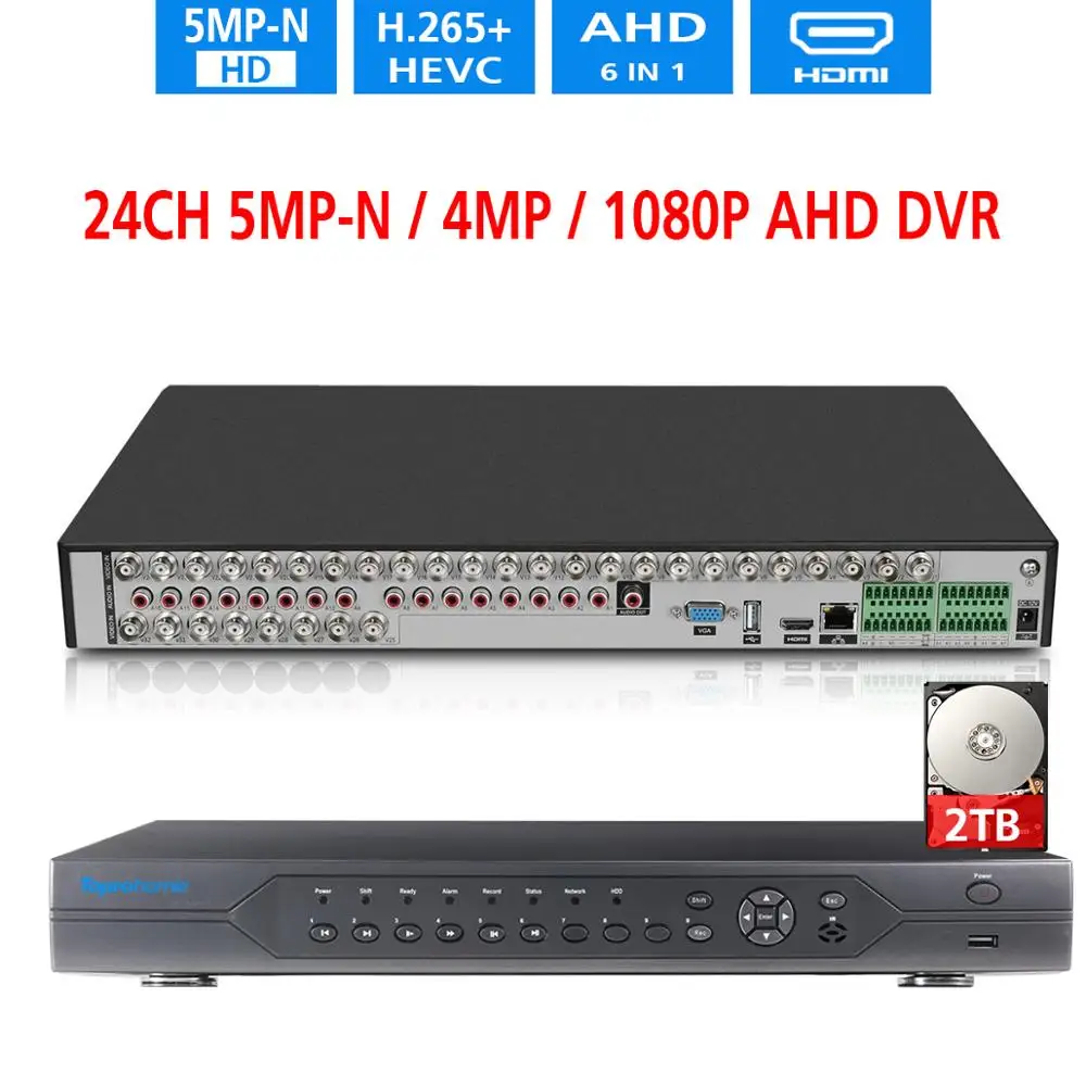 Цифровой видеорегистратор TOPROHOIME H.265 + 24CH AHD 5 МП HDMI 24ch 5MP 1080P NVR onvif ip камера XMEM P2P|nvr