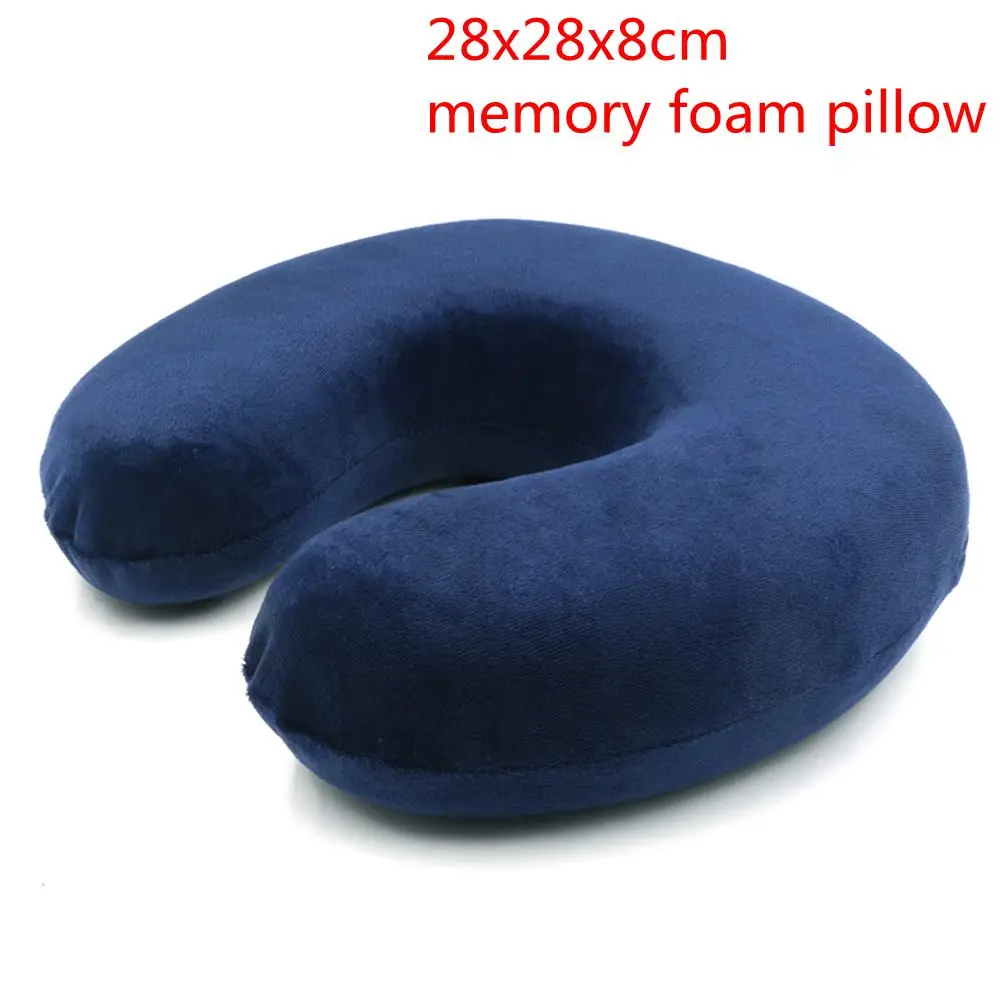 Подушка из пены с эффектом памяти, u-образные подушки для шеи, для самолета, поддержка шеи, аксессуары для путешествий, 4 цвета, удобные подушки для сна, дома - Цвет: B-rose red