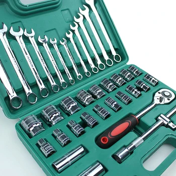 

37pcs Car Repair Torque Wrench Tool Combination Tool Set Mechanics Hand Tool Kits Ratchet Socket Spanner