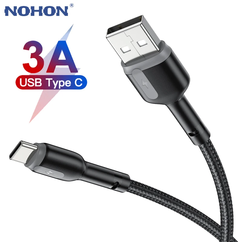 Кабель USB Type C для Samsung S21 Xiaomi mi 11 9 3A кабель быстрой зарядки USB-C мобильный телефон