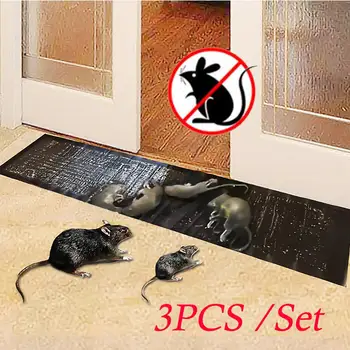 

Behogar 3PCS 120x28cm Mouse Board Sticky Pad Strong Glue Mice Rat Insects Pests Trap Repellent Killer Catcher Mat Home Kitchen