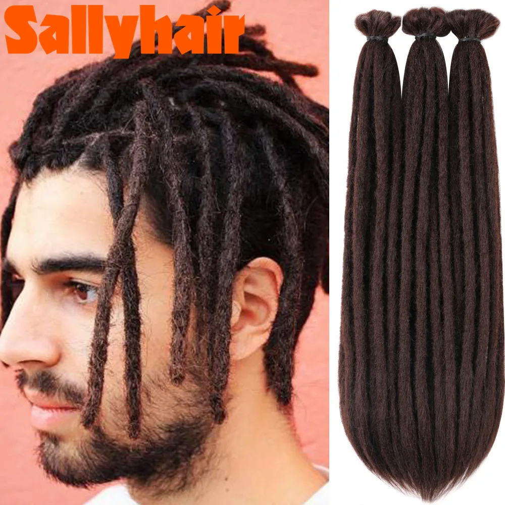 Sallyhair Soft Handmade Dreadlocks Crochet Hair Braids Afro Kinky Faux Locs Twist Braiding Extensions for Women Men Black |