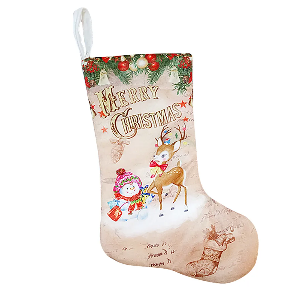 Рождественская подвеска Санта снеговик олень узор рождественские носки Подарочная сумка Детские Рождественские Чулки штаны Санта-Клауса