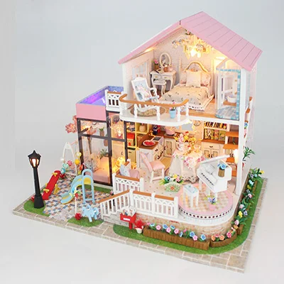 Звезда Светлячок ручной работы кукольный дом мебель игрушка 3D Diy кукольный домик сборные наборы миниатюрные кукольные домики деревянные игрушки для детей подарок - Цвет: With dust cover