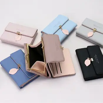 

Short Wallet Women Wallets Cute Fashion Solid Hasp Coin Purse Card Holder