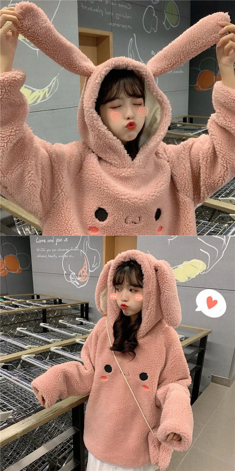 Kawaii Bunny Face Harajuku Hoodie - Limited Edition