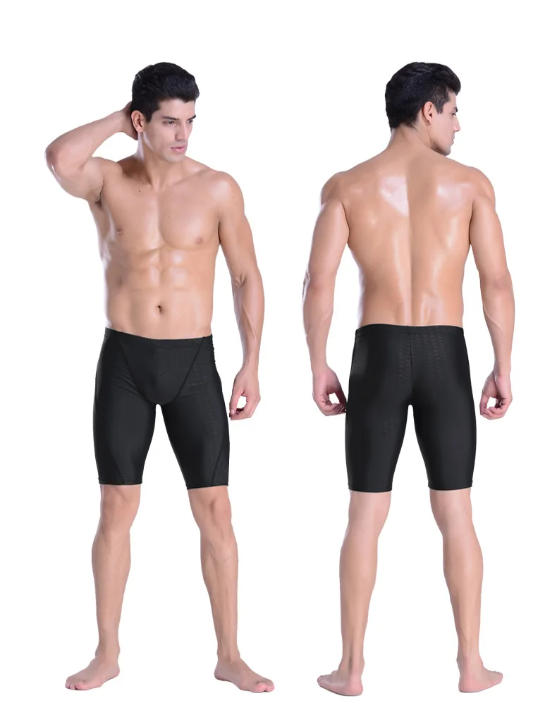 Мужские плавательные штаны для взрослых, плоский угол, ПУ материал, шапка для плавания, ушные вкладыши, носовой зажим, противотуманные очки, костюм для плавания, экипировка для мужчин