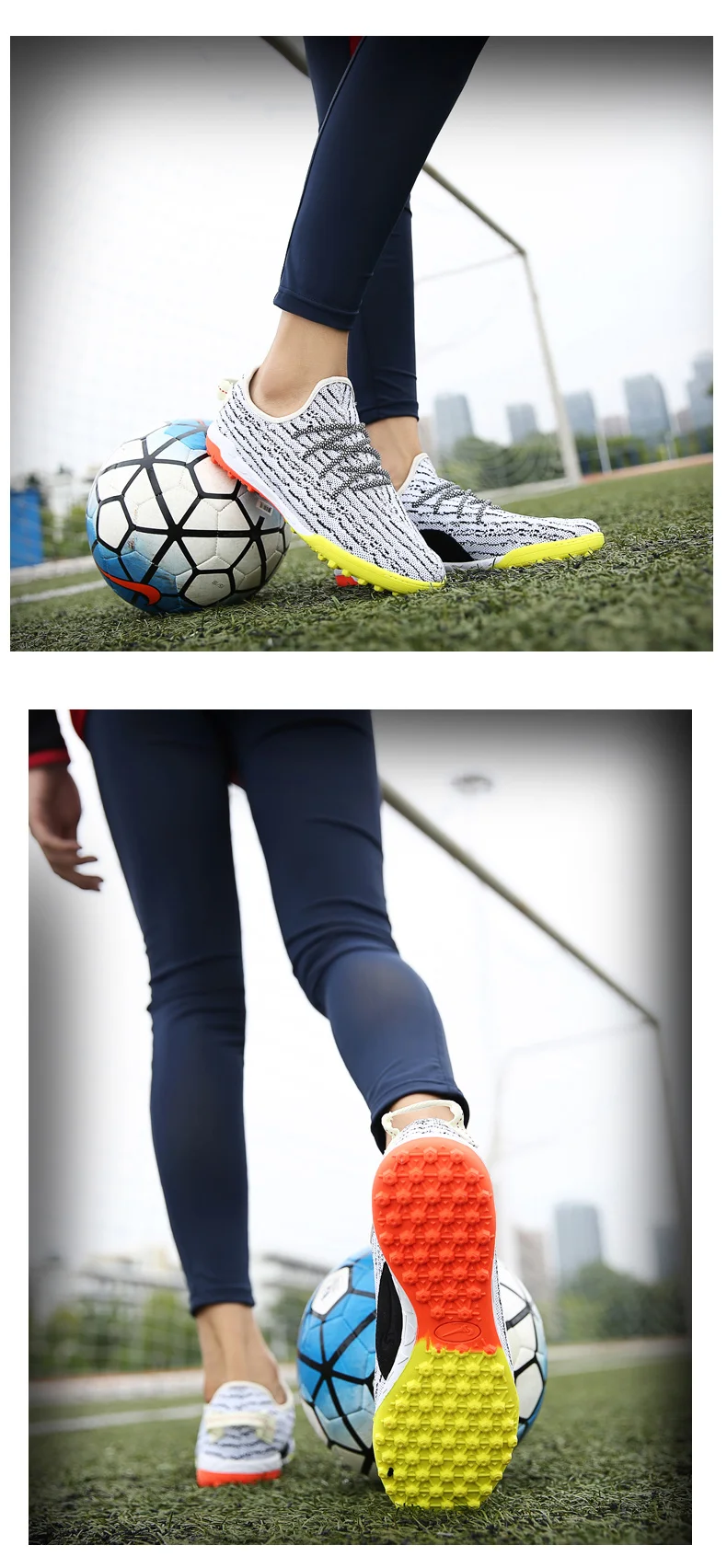 FG/TF футбольные бутсы длинные шипы высокие футбольные бутсы открытый для мужчин взрослых детей спортивный тренировочный носок бутсы 37-44