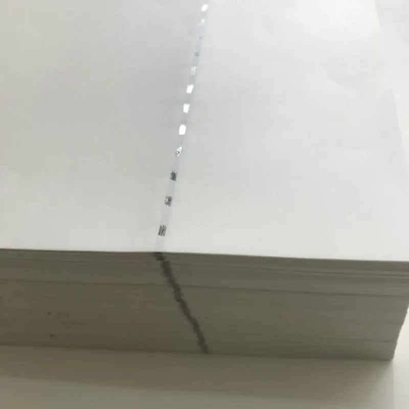 90g A4 Cotton Hemp Security Paper Silver Safety Thread Security Paper Report Qualified Ticket Office Contract Printing