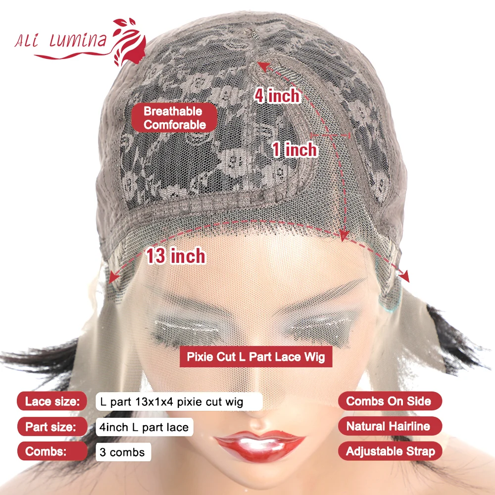 Straight Lace Front Human Hair Wigs Side Part Bob Wig 13x5x2 T Part Lace Frontal Wig Brazilian Virgin Hair Pixie Cut Bob Wigs