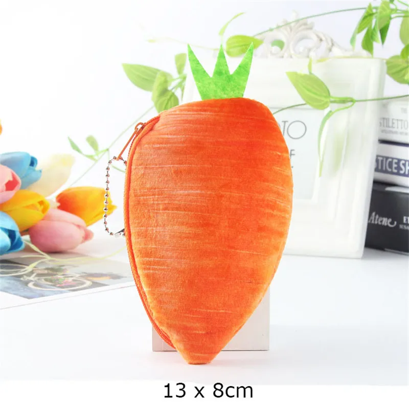 Funny 3D Vegetables Plush Purse Lifelike Carrot Bamboo Shoots Cabbage Streaky Pork Bitter Gourd Kids Hand Pocket Coin Bag Purse (7)