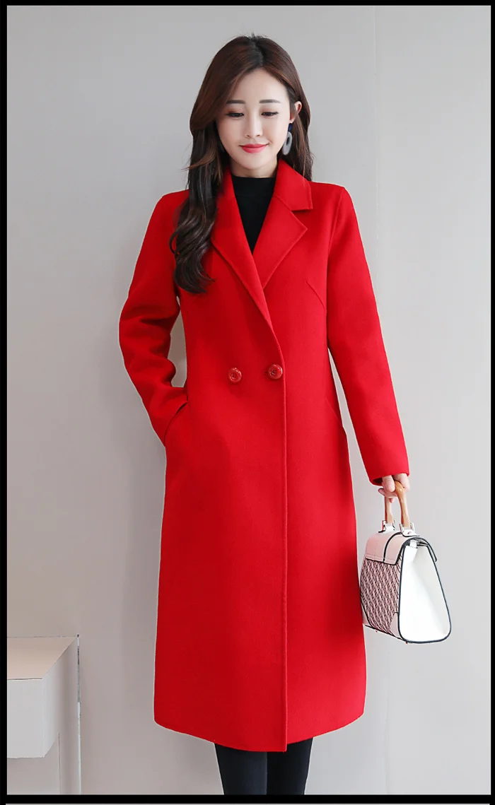 Высокое качество, двухстороннее шерстяное пальто для женщин, длинное осеннее зимнее новое шерстяное пальто для женщин, Новое Элегантное