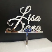 Акриловые украшения для торта на день рождения, Цвета: розовое золото, серебро, Индивидуальные свадебные украшения для торта, свадебные принадлежности для декора