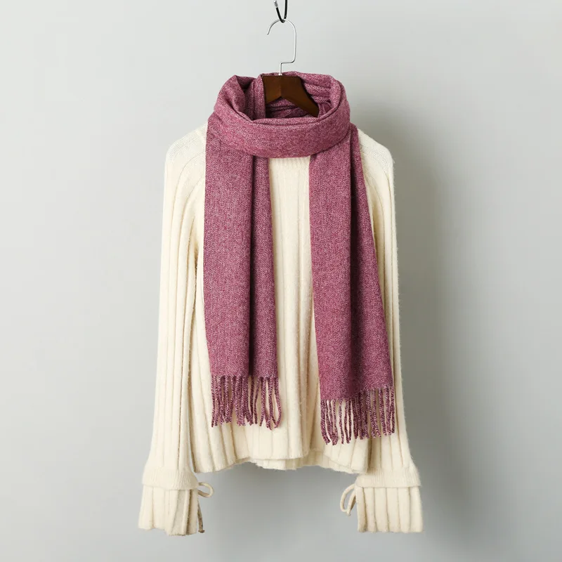 

BS2111 Soft Cashmere Scarves Women 2019 Autumn New Solid Color Wraps Thin Long Scarf with Tassel Casual Lady Winter Female Shawl