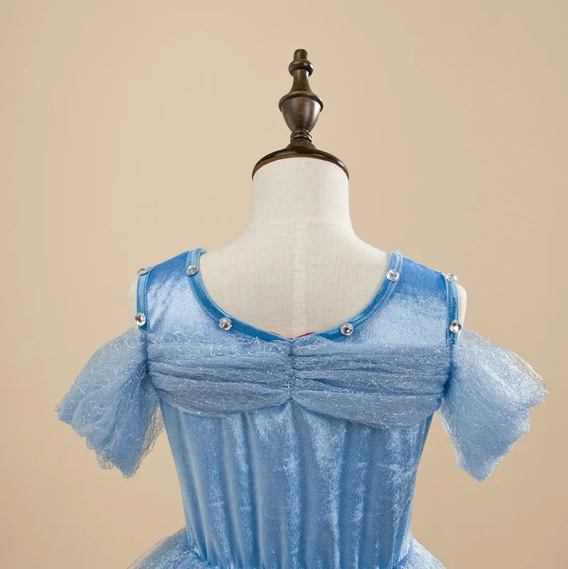 Fairy Tale Princess Skirt Girls Spring Clothing Formal Dress CHILDREN'S Dress Childrenswear Sky Blue Butterfly Dress