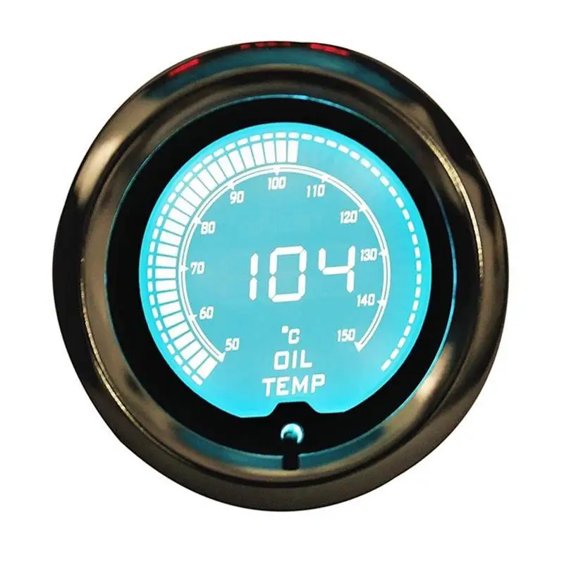 oil temp gauge " 52 мм 7 цветов светодиодный индикатор Boost/вода/Температура масла/давление масла/Вольт/Тахометр Автомобильный датчик+ Датчик стручки tacometro turbo boost контроллер - Цвет: oil temp gauge