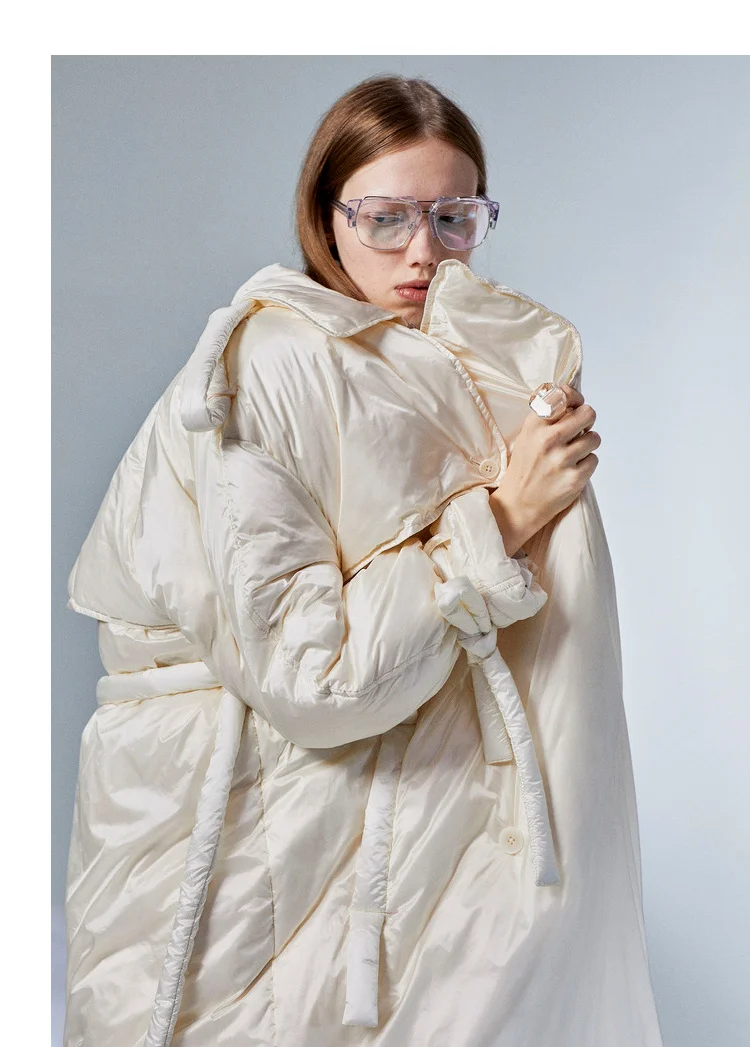 [11,11] IRINACH102 зимняя новая коллекция длинный большой Тренч тип белый утиный пуховик пальто для женщин