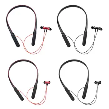 

Bluetooth 5.0 Neckband in-Ear Headphones Black Magnetic Running/Sports Headset 19QA