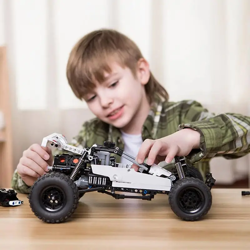 490pcs Desert Racing Car Building Blocks Set Exercise Practical Ability Color Cognition DIY Toys Smart Linkage System Toys