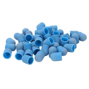 

50Pcs Blue Nail Sanding Bands Nail Drill Bit Grip Machine For Manicure And Pedicure Nail Art Accessories Rubber Mandrel-04