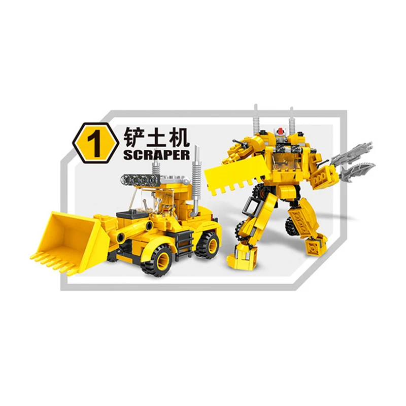 Трансформация автоботов инженерный автомобиль 5 в 1 фигурку Модель Fit lego