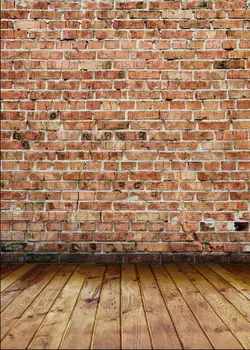 

VinylCustom Photography Prop Brick Wall and Wood Planks theme Photo Studio Background S181221-0166