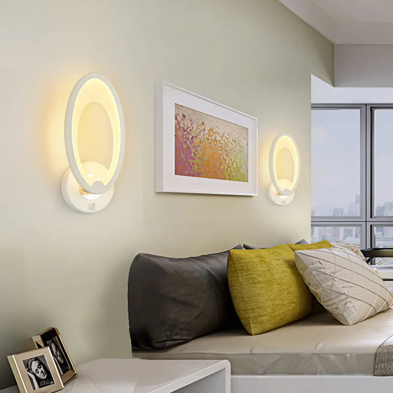  Minimalist Modern LED Wall Lamp with Switch 10W AC 85-260V Stair Living Room Bedroom Bedside Wall L - 4000248530382