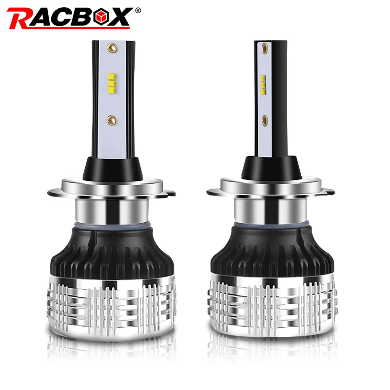 RACBOX H4 H7 Led H1 H11 HB4 HB3 с Lumileds ЧИПАМИ высокой мощности автомобильные лампы для фар 12 В 24
