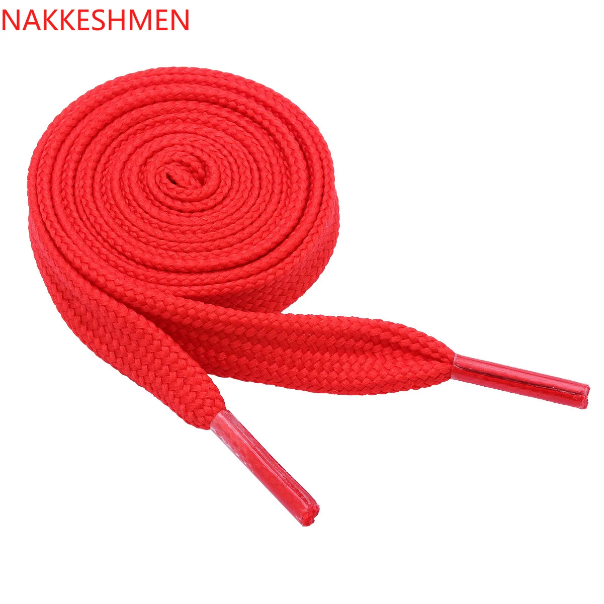 

NAKKESHMEN- flat double layer casual sports shoelace hollow canvas black white red orange shoelace