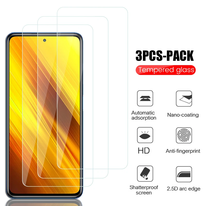 3 шт. полное покрытие закаленное стекло для Xiaomi Poco X3 Redmi Note 9s 7 8 9 Pro 8T защита экрана