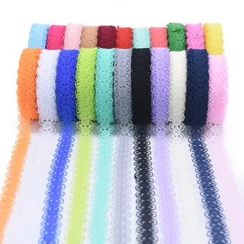 

20Yard/roll 14mm Handicrafts Lace Ribbon Embroidered Net Lace Trim Bilateral Lace Fabric Ribbon Roll DIY Sewing Home Accessories