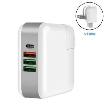 

61W PD Universal Aluminum Electric Home Quick Charger Type C USB Multi Ports Travel Adapter Office Fast Charging Durable