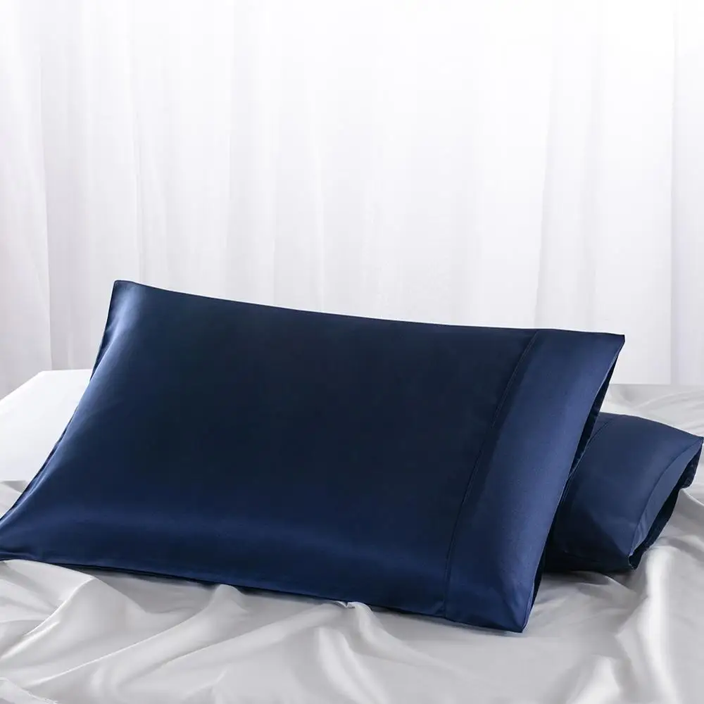 2 шт королевская стандартная моющаяся шелковая мягкая тутовая Обычная наволочка, квадратное сиденье стула, наволочка для подушки, легко мыть - Цвет: Dark blue