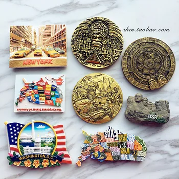 

American Flag Map South America Maya Refrigerator Magnet 3D Fridge Magnet Sticker Travel Souvenir Kitchen Home Gifts Decoration