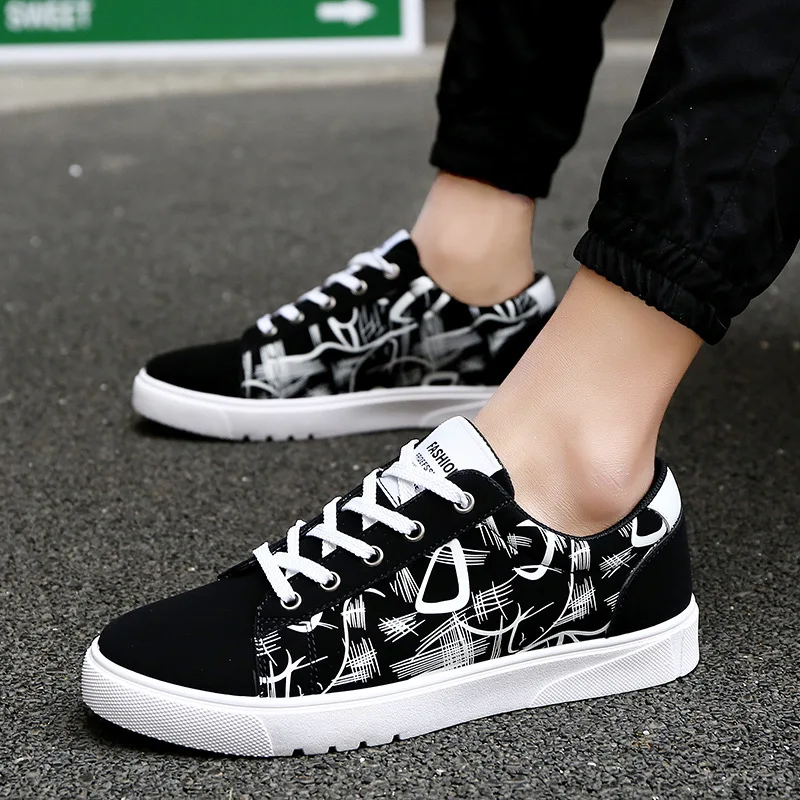 

2017 New Style MEN'S Canvas Shoes Trend Breathable Sneakers Korean-style-Style Low Top MEN'S SHOES STUDENT'S Shoes Men's