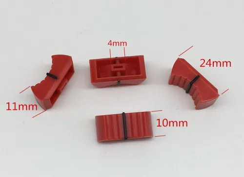 

10pcs Red Mixer Dimming table Straight Slip Potentiometer Fader Knob Cap / Fader Cap red 4mm