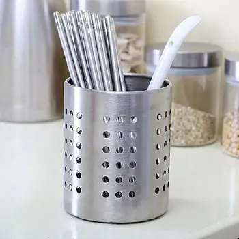 

Stainless Steel Hanging Chopstick Cage High Quality Reinforced Kitchen Supplies Cutlery Storage Tool Square can be Drain Racks