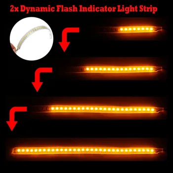 

2pcs Car Light Strip Dynamic LED Rearview Turn Signal Indicator 18cm Universal