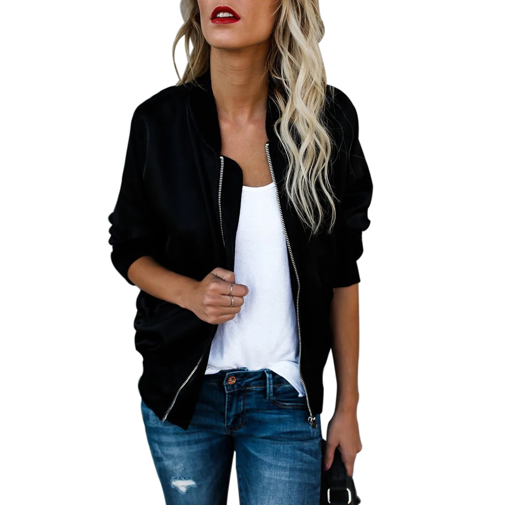 

2019 Fashion Windbreaker Jacket Women Summer Coats Long Sleeve Basic Jackets Bomber Thin Women's Jacket Female Jackets Outwear
