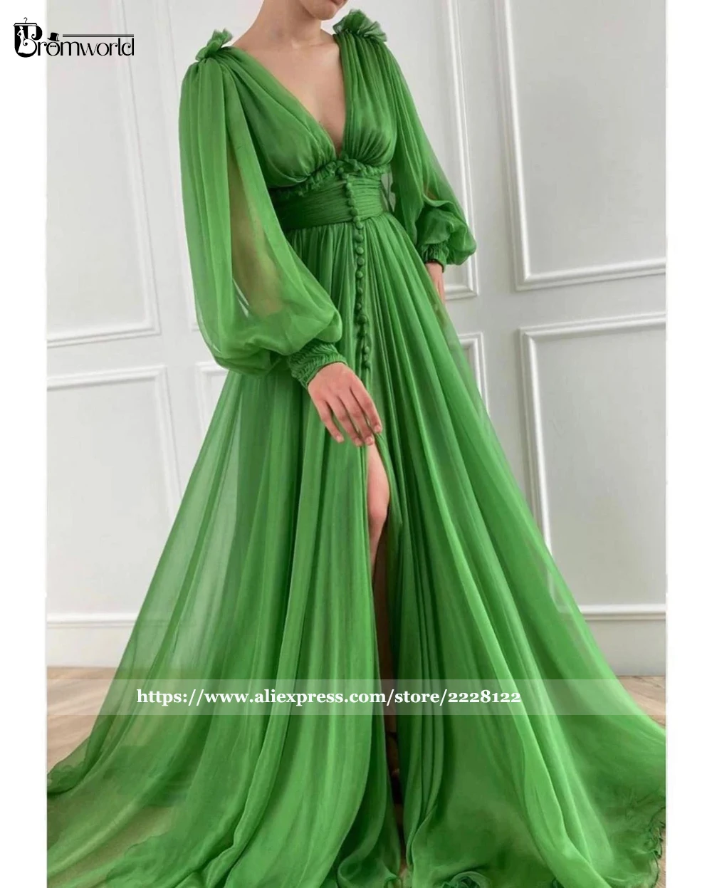 flowing green dress