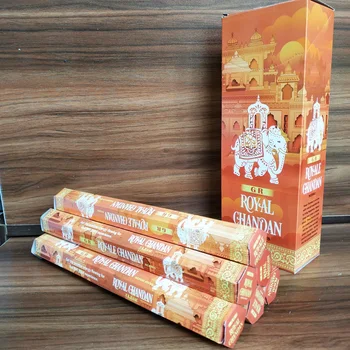 

T Royal Chandan 2/6 Small Boxes Indian Sticks Incense Famerhouse Refreshing Cense Burning In Living Room Buddist Home Decoration