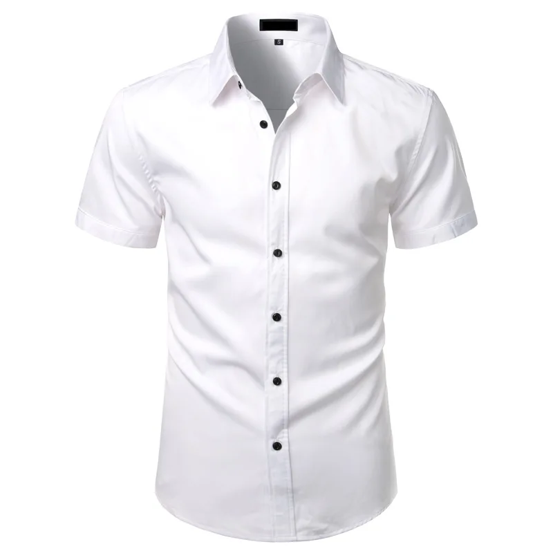 Camisa masculina de botão de fibra de