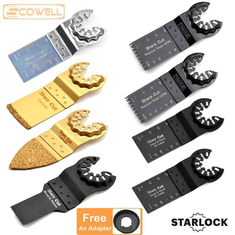 

20% OFF Mixed Starlock 8pack Oscillating multi tool saw blades 32mm/20mm/65mm for metal wood fit for starlock system machines