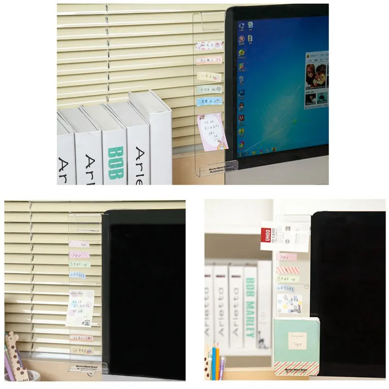 New Computer Monitors Side Panel Computer Screen Acrylic Message Board With The Charging Hole Phone Holder 2 Styles