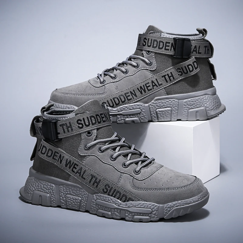 Men's Spring Autumn Fashion Leisure Casual Shoes Mesh Fabric Lightweight Hiking Walking Running Sport Sock High-top Sneakers