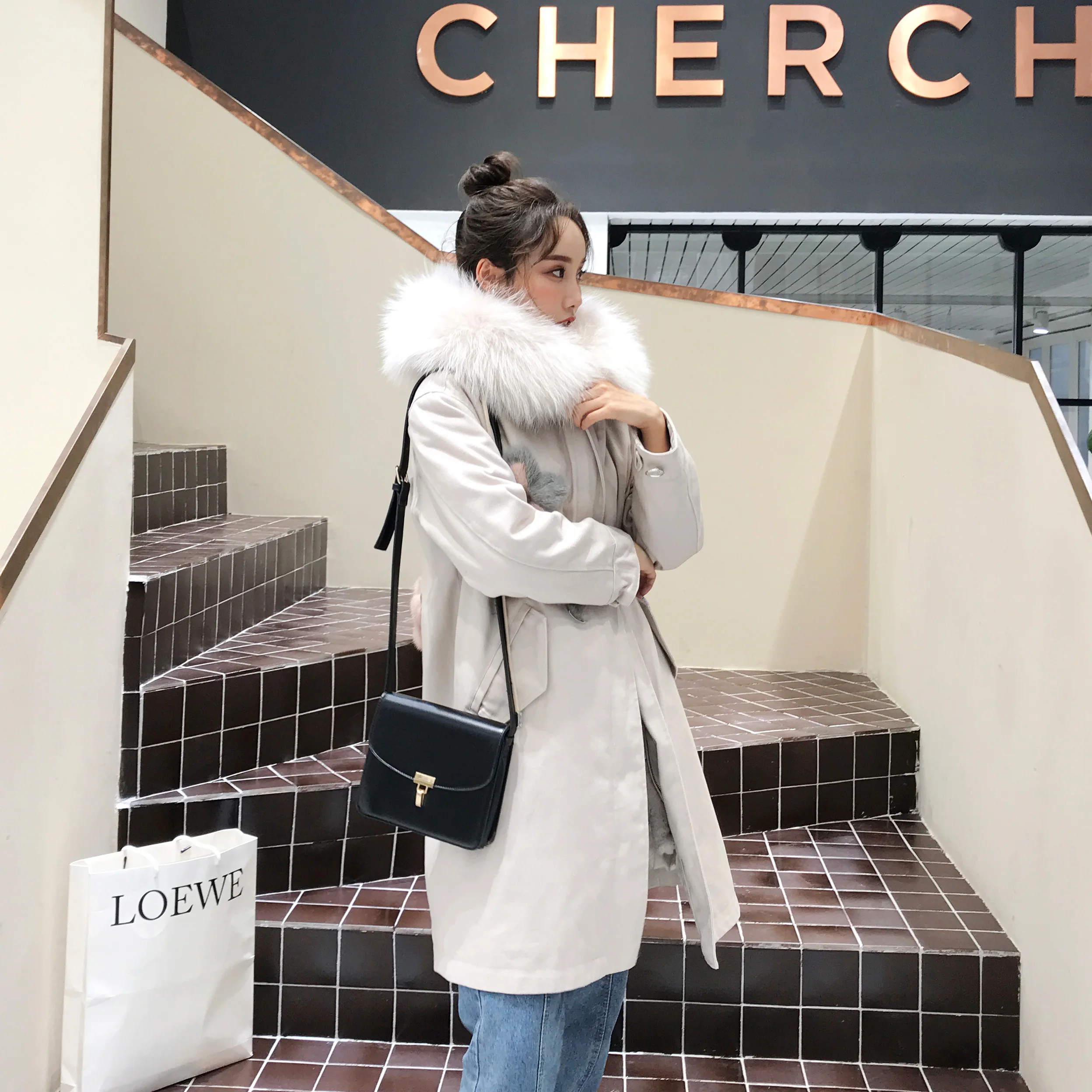 Женская Шуба из натурального меха, шуба из кролика Рекс, Женская парка из натурального меха, длинная куртка, зимнее пальто для женщин, Abrigos Mujer Invierno 1818YY847